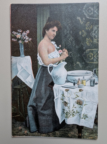 Old postcard woman glamour - woman,