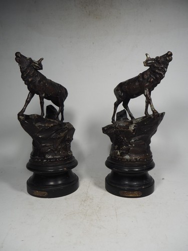 Pair french antique spelter - french,