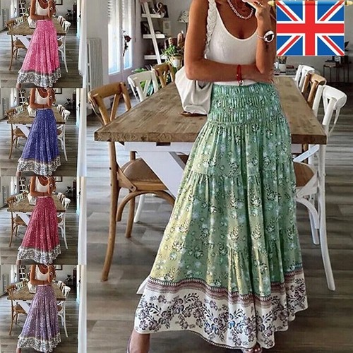 Women elastic waist boho - elastic,