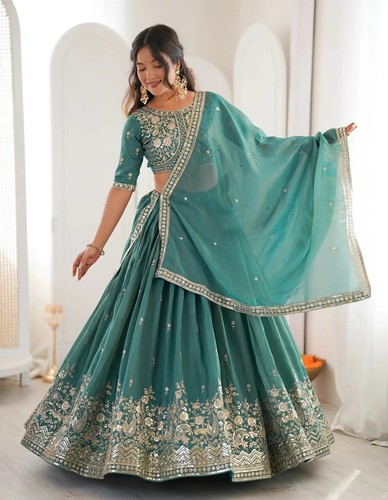 Lehenga choli light blue - lehenga,