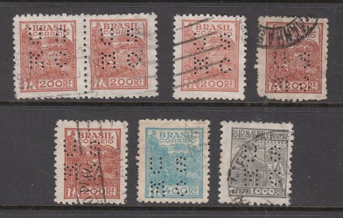 Brazil perfinned stamps - perfinned, s