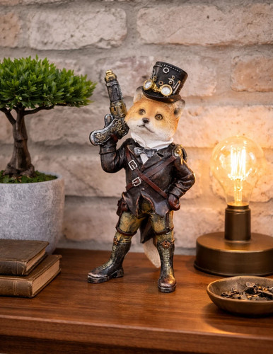 Steampunk fox wearing top hat - wearing,