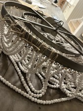Very Large White Wooden Beaded