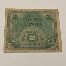 1944 French 2 Franc Note