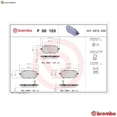 Brake pad set disc - , p