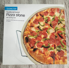 Eddington - Traditional Round Pizza Stone (15") & Serving Rack | Boxed