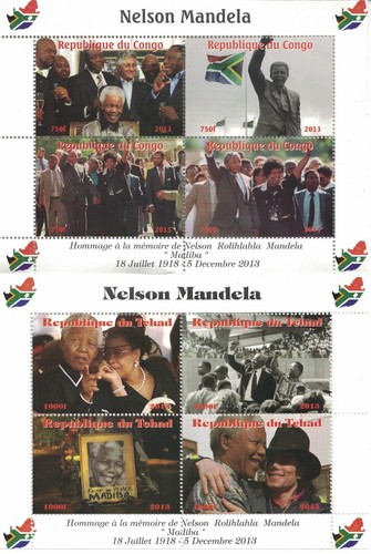 Nelson mandela pair mnh stamp - nelson,