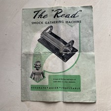 Instruction Booklet for The Read Smock Gathering Machine. Authentic Item Vintage