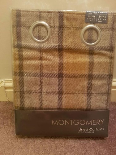 Check pattern eyelet curtains - pattern,