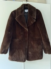 Atmosphere Brown Chocolate Faux Fur Coat Women 10