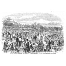 HALIFAX Transfer of the Peoples Park by Frank Crossley MP - Antique print 1858