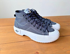 Adidas Nizza Trek High Platform Womens Black Trainers Shoes Size UK 6.5 EU 40