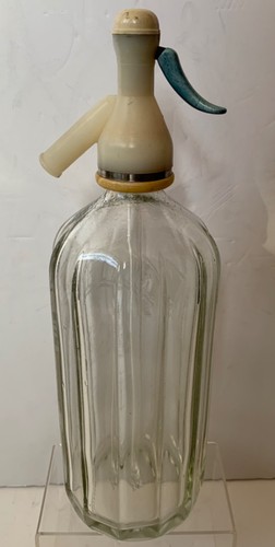 Vintage etched glass soda - etched,