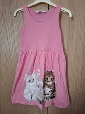 Cute Animals Kitten Cat Rabbit Print Dress 4-6 Years