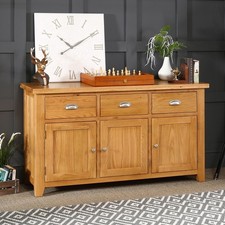 Cheshire Oak Large 3 Drawer 3 Door Sideboard - Dining Room Furniture - AD37