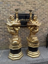 Remarkable 6FT Pair of Gilt