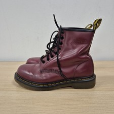Dr Martens 1460 Womens Red Cherry Ankle Boots Smooth Leather Size Uk 5 Eu 38