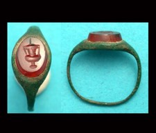 Ring, Roman, Ladies, Carnelian with Amphora Intaglio, ca. 1st - 3rd Cent AD