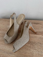 Debut Silver Glitter Peep Toe