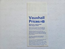 VAUXHALL VIVA FIRENZA VICTOR VX4/90 VENTORA PRICE LIST SALES BROCHURE 1972