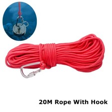 20M Meter Fishing Treasure Hunting Detector Recovery Magnet Rope With Hook