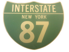 Vintage USA American Road Street Sign New York Interstate 87 Americana Mancave 