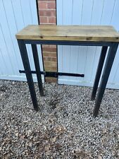 industrial breakfast bar table Solid Oak And Steel