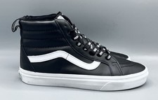 Vans Sk8-Hi Black White Leather Classic Skate Shoes UK Size 7