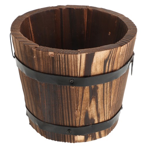 Wooden round barrel - barrel, flower