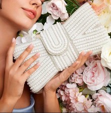Women's White Pearl Beaded