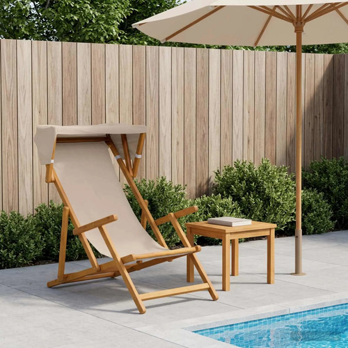 Walplus beige deck chair - walplus, 3