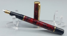 Waterman France Laureat II Fountain Pen Marbled Red GP Trim VGC GWO
