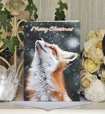 A5 Personalised Christmas Cards Pack of 10 Christmas Fox Animal Themed