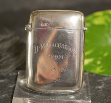 925 Silver Match Case Engraved John Millward Banks England Chester Antique