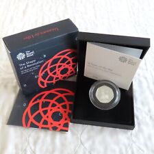 2019 50 YEARS OF THE 50p ANNIVERSARY 50 PENCE PIEDFORT SILVER PROOF - complete