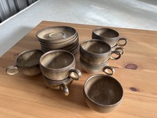 Denby Romany Tea Cup and Saucer Set 15 Pieces With Sugar Bowl