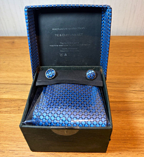 Men blue tie cufflink - men's, &