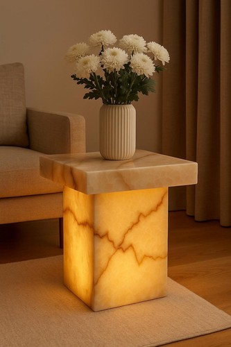 Elegant ivory onyx pedestal - ivory,