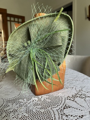 Sage green fascinator - sage,