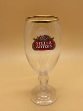 Stella Artois Beer Glass Chalice Goblet Belgian Collectible Gold Rim Barware