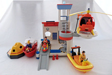 FIREMAN SAM OCEAN RESCUE + SET JET SKI, RESCUE VEHICLES, RESCUE POD & 4 FIGURES