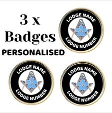 3 x Personalised Masonic Crest