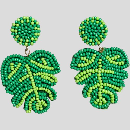 Green seed bead monstera - seed,