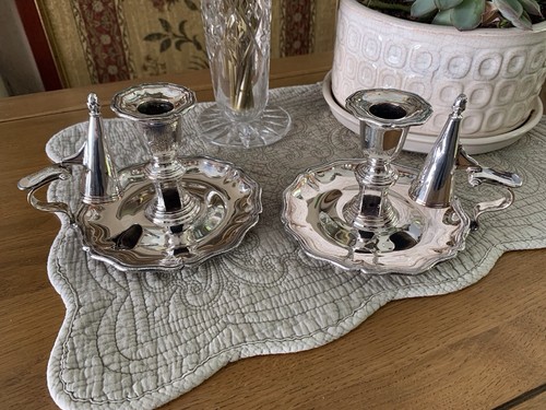 Pair silver plated chamber - pair,