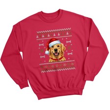 Golden Retriever Dog Christmas Santa Hat Holiday Mens Sweatshirt Womens Jumper
