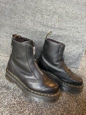 Doc Martin Jetta Black Leather Platform Boots, Size 5