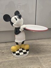 Disney Mickey Mouse Waiter Butler Holding Plate Statue Vintage Rare Disney World