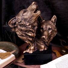 Howling Wolf Bust Bronze