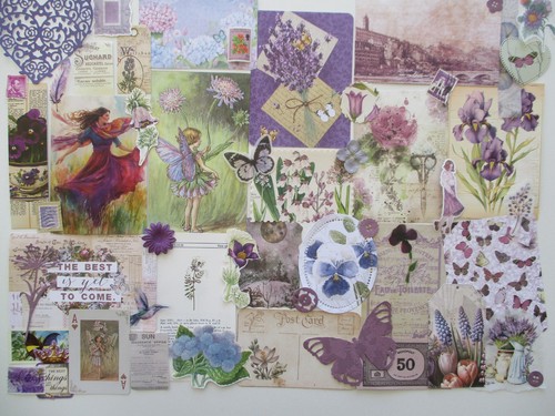 Purple vintage paper ephemera - vintage,