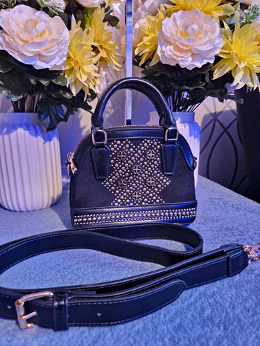 Small black studded - black, faux